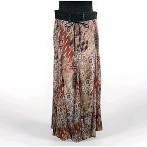 Lapis Womens Asymmetric Boho Maxi Skirt Size L Gypsy Hippie Festival Renaissance